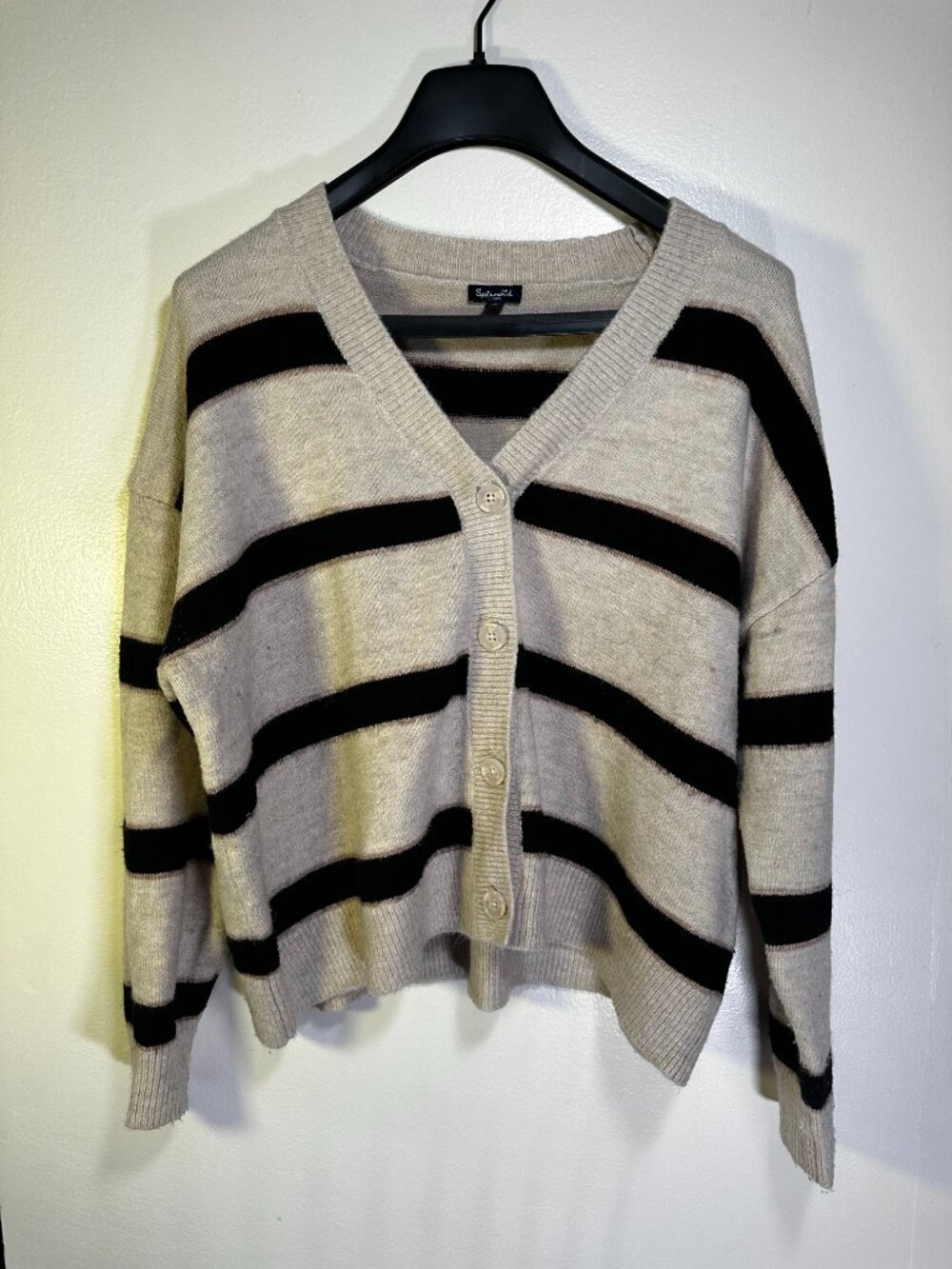 Splendid Dark & Gray Striped Cardigan Sweater